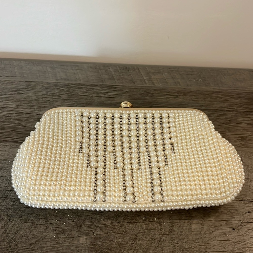 Women Evening Clutche Wedding Party Handbag Clutch Purse-Cream color